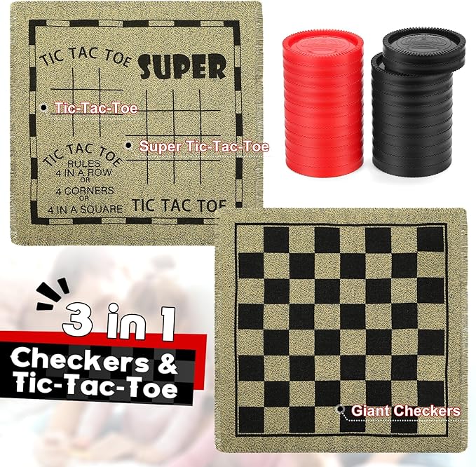 Giant Checkers Game Set - Image 7