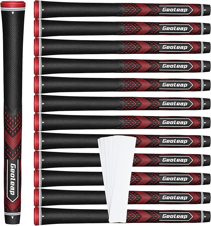 Geoleap Golf Grips Set of 13- Soft Reduce Taper Design Provides High Traction and Performance,13 Golf Club Grips with 15 Tapes or with All Repair Kits for Choice.