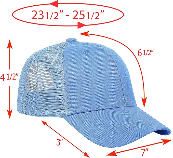 Falari Trucker Hat Baseball Cap Structured Plain Design 6 Panel, Adjustable Size