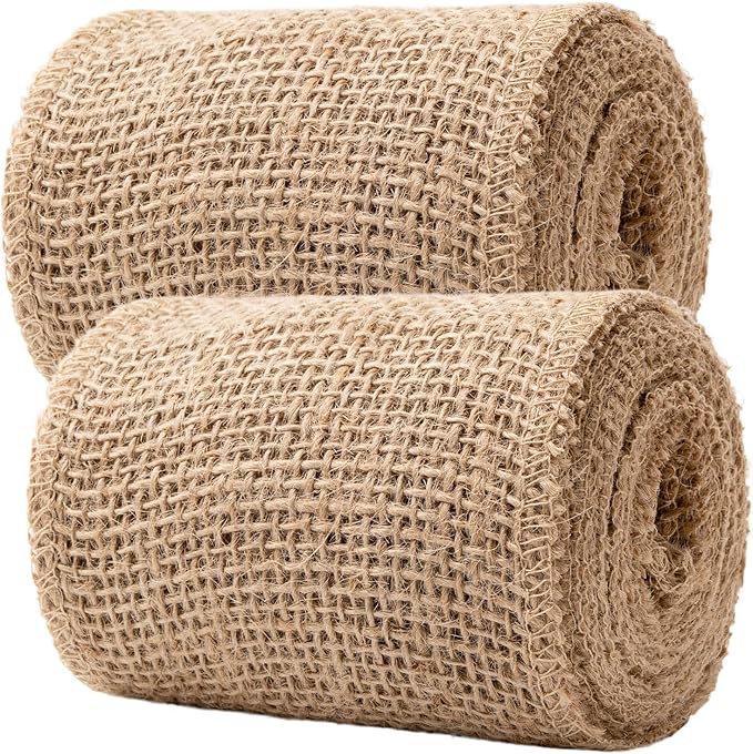 4 Inch Natural Burlap Fabric Roll 10 Yards, Jute Ribbon - Image 2