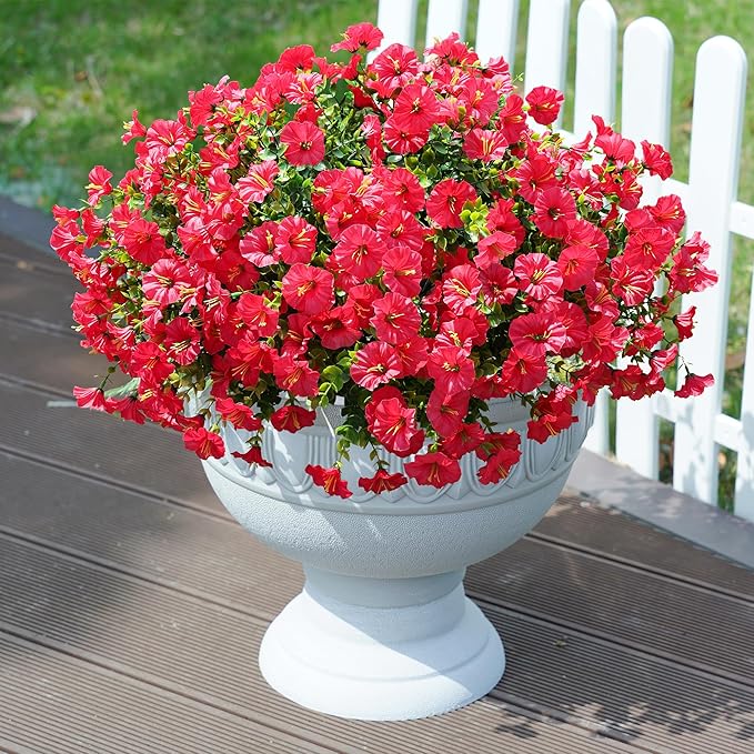 Fake Plants Artificial Flowers for Outdoor Outside Summer Decoration, 12 - Image 9