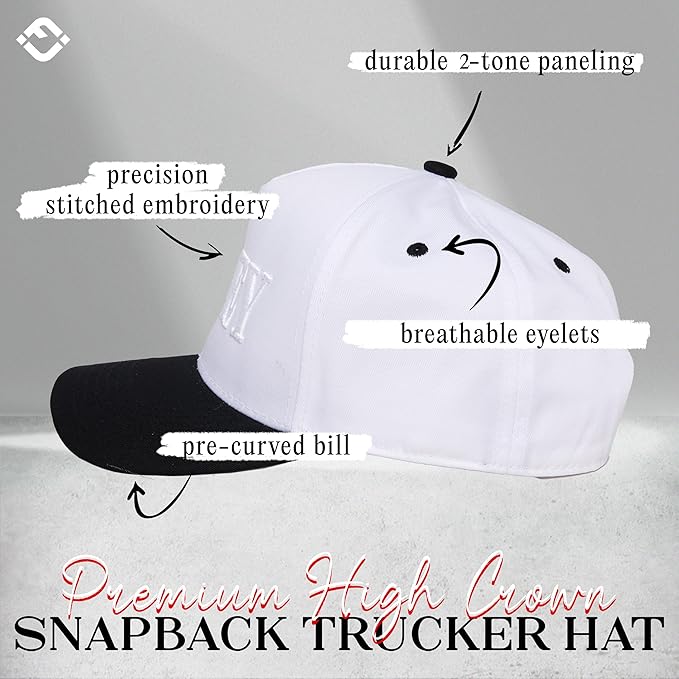 Funky Junque Trucker Hat Women Men 2-Tone Baseball Cap – Vintage Western Style Embroidered Snapback, Premium Cotton Blend