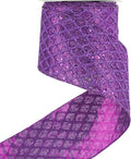 HUIHUANG Purple Wired Christmas Ribbon 4 inch Purple Glitter Wired Ribbon by HUIHUANG