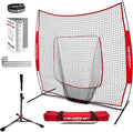 PowerNet Baseball Softball Practice Net 7x7 with Baseball Accessories for Practice Pitching, Batting & Fielding, Ball Caddy, Weighted Baseballs, Tee
