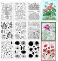 ORIGACH 9 Sheets Plants and Flowers Clear Stamps Silicone Transparent Stamps by ORIGACH