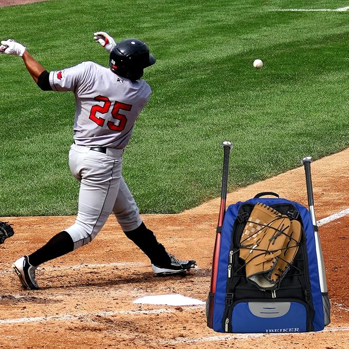 Baseball Backpack for Adult and Youth,Large Capacity Bat Bag,For all bats and equipment,T-Ball & Softball Equipment & Gear, Large Main Compartment for Helmet & accessories