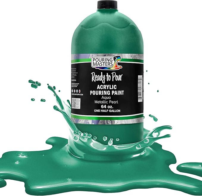 Pouring Masters Aqua Metallic Pearl Ready to Pour Acrylic Pouring Paint by USArtSupply