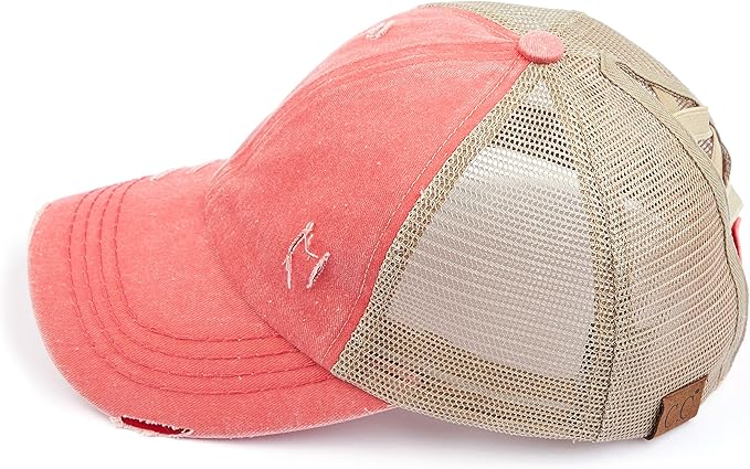 C.C Ponycap Messy High Bun Ponytail Adjustable Glitter Mesh Trucker Baseball Cap