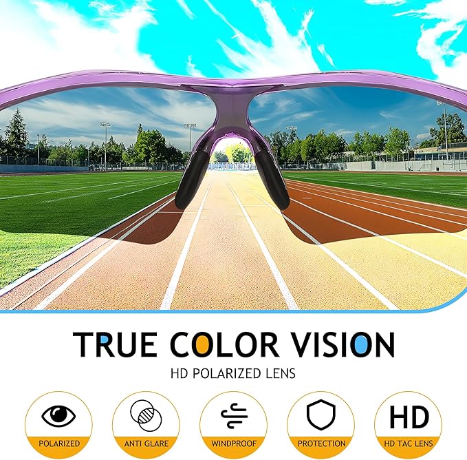 FEISEDY Kids Teens Baseball Polarized Sunglasses Sports TR90 Frame Boys Girls Cycling B2454