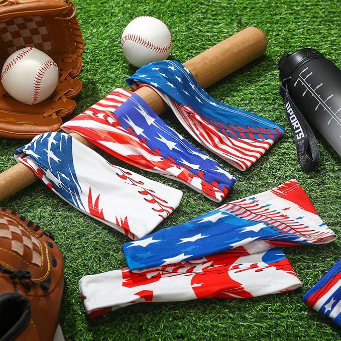 Shyyween 6 Pcs Baseball Headband Elastic Polyester Sweatband for Baseball Basketball Football Golf Headscarf Stuff Women Men Accessory Team Gift