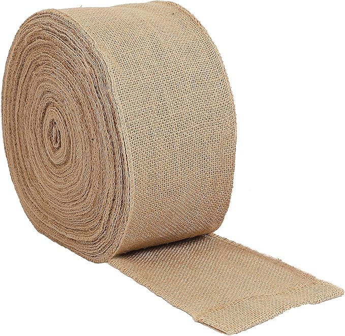 KINJOEK 5 Inch Wide 54 Yards Burlap Ribbon, Natural Jute Fabric Ribbon Crafts - Image 3