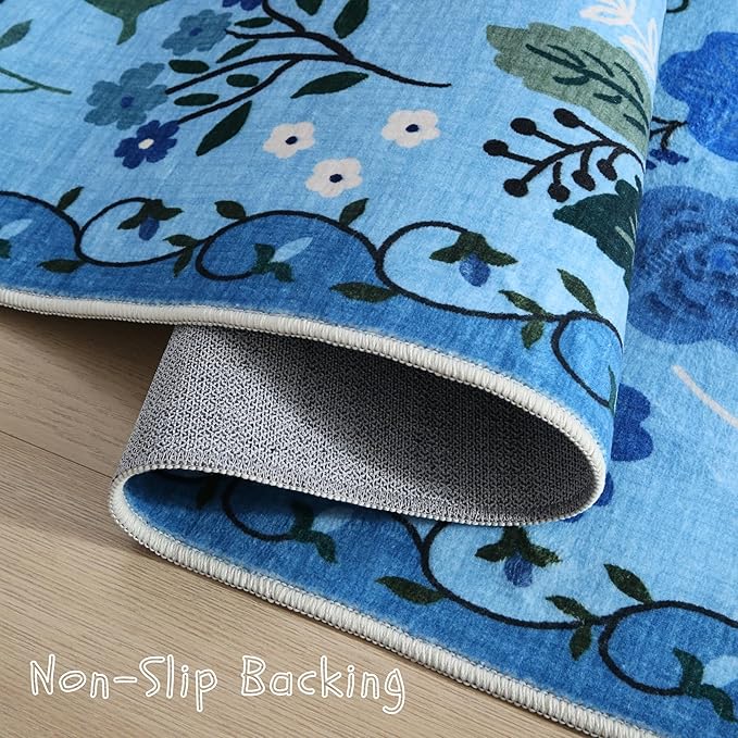 Rugcomf Door Mat Indoor Entrance 2x3 Rug Machine Washable Boho Floral Small - Image 3