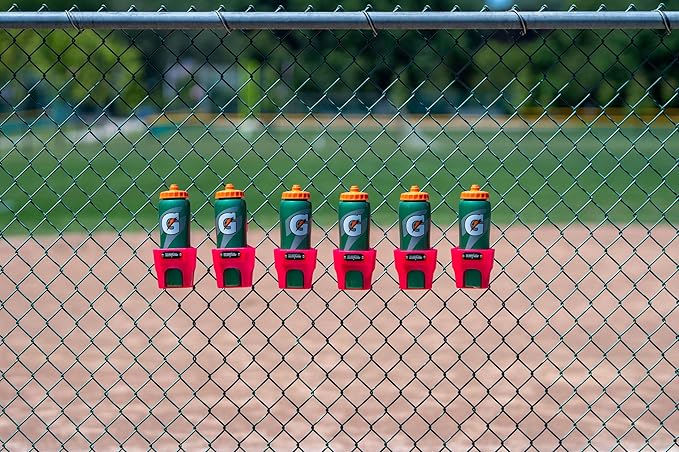 Fence Cup Holder | Drink Holder for Chain Link Fence | Fits Stanley, Yeti & Gatorade | Baseball Dugout, Softball, Pickleball & Tennis | Made in USA | The Fence Buddy (Hot Pink)