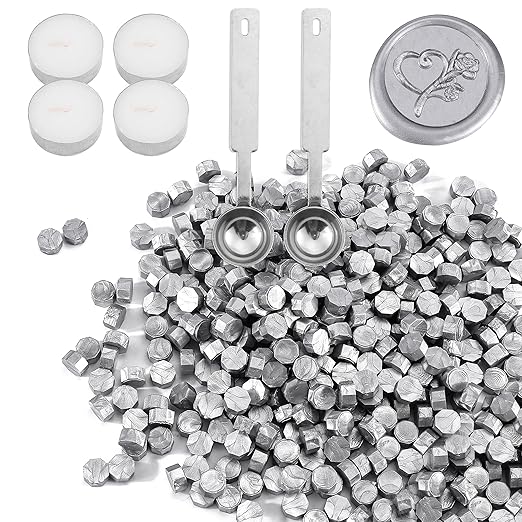 Yoption 360 Pcs Silver Octagon Sealing Wax Beads - Image 2