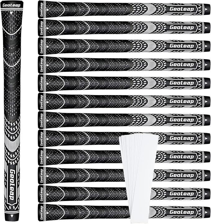 Geoleap Golf Grips Set of 13- Grips with Tapes and Grips with All Repair Kits for Choice,Hybrid Golf Club Grips All Weather Contral, High Feedback & Traction Golf Grips for Men and Women.