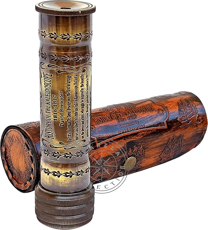 Handmade Brass Kaleidoscope Engraved Nautical Kids Gift - Image 5