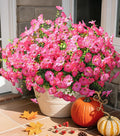 Artificial Flowers Fake Plants for Outdoors Decoration, 12 Bundles Pink Silk by Ivydale