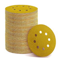 150PCS 100 Grit Gold Sanding Discs, 5-Inch 8-Hole Sandpaper by YEHBS