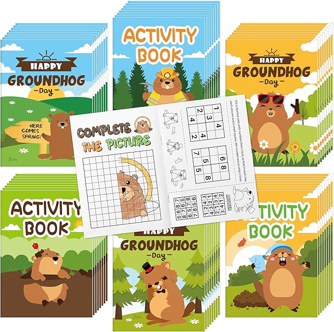 JAPBOR Groundhog Activity Coloring Book by JAPBOR