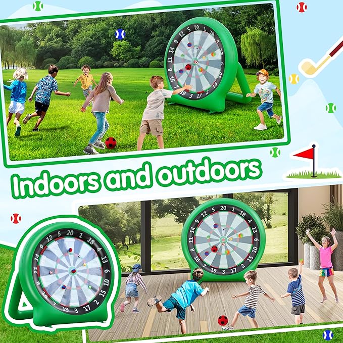 6FT Inflatable Dartboard, Giant Kick Darts Soccer Darts Golf & Throw Dart - Image 7