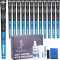 Geoleap Golf Grips Set of 13- Grips with Tapes and Grips with All Repair Kits for Choice,Hybrid Golf Club Grips All Weather Contral, High Feedback & Traction Golf Grips for Men and Women.