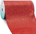 CT CRAFT LLC Glitter Wired Ribbon 6" x 10 Yards Red by CTCRAFTLLC