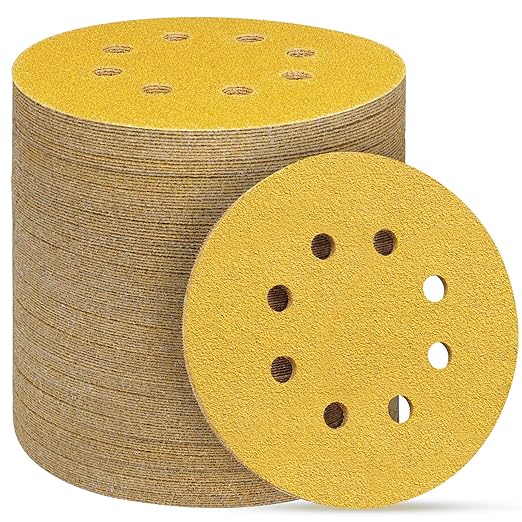 100PCS 5 Inch 8 Hole Sanding Discs 60 Grit by POTUINOM