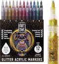 Acrylic Glitter Paint Marker Pens, Ultra Fine Point 0.7mm by ARTOWL