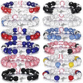 Landical 12 Pcs Baseball Ice Bracelet Beaded Charm Bracelets Cross Accessory Gifts for Baseball Team Party Favors