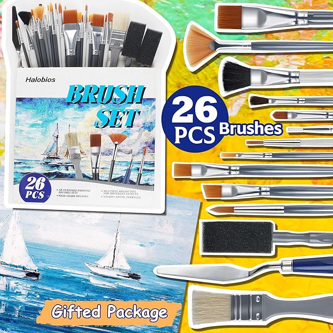 26PCS Painting Brushes Set, 5 Sets of Professional Painting Brushes - Image 5