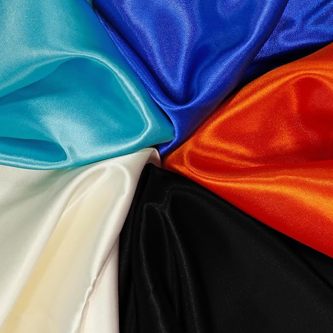 RUDONG M Black Satin Fabric by The Yard, 1 Yard x 60 Inch Wide Silky Charmeuse - Image 6