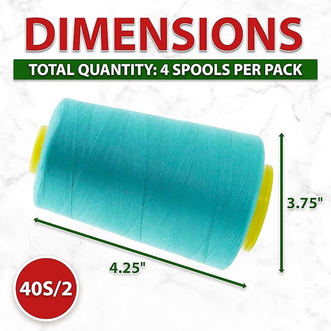 Mandala Crafts 4 Pack of Serger Threads Cones Spools - Image 4