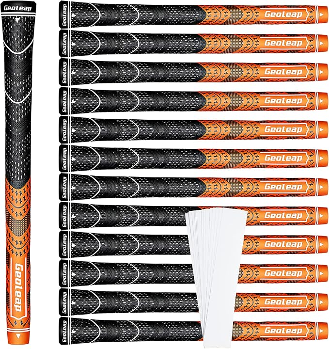 Geoleap Golf Grips Set of 13- Grips with Tapes and Grips with All Repair Kits for Choice,Hybrid Golf Club Grips All Weather Contral, High Feedback & Traction Golf Grips for Men and Women.