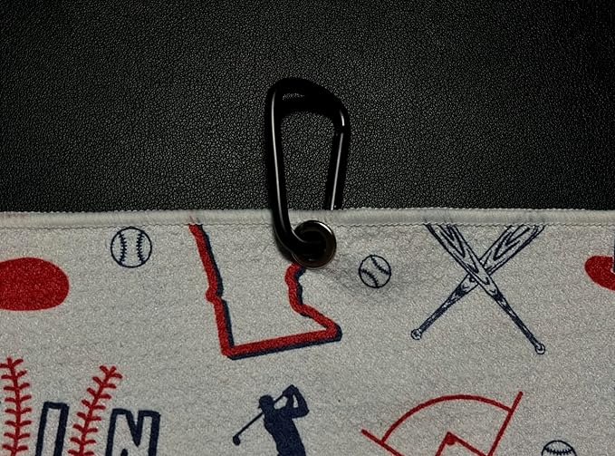 Pin Hunters Minnesota Baseball Fan Microfiber Golf Towel | Premium Waffle Towel with Clip | Large 31"×15.5" Towel for Golf Bags | Accessories for Men | Fun Gift for Husband | Custom Sports Design