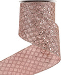 HUIHUANG Rose Gold Christmas Ribbon 4 inch Rose Gold Glitter Wired Ribbon by HUIHUANG