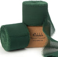 Ribbli Forest Green Chiffon Ribbon 1-1/2 inch x 20 Yard Handmade Fringe Chiffon by Ribbli