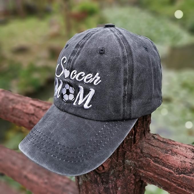 Waldeal Women's Adjustable Embroidered Soccer Mom Hat Washed Baseball Dad Cap