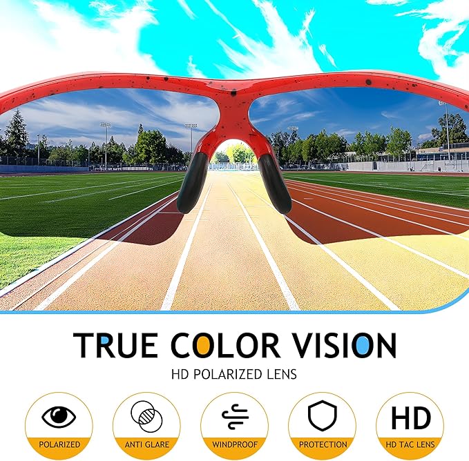 FEISEDY Kids Teens Baseball Polarized Sunglasses Sports TR90 Frame Boys Girls Cycling B2454