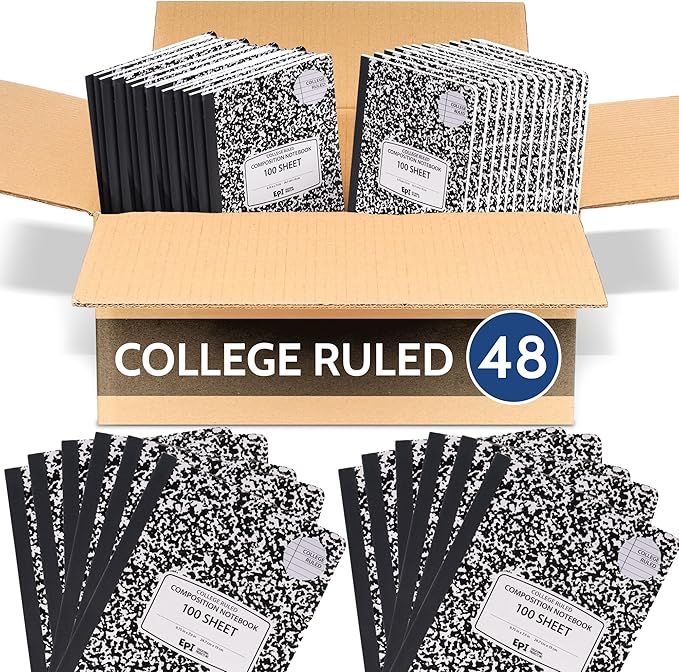 EPI Marble Hardcover College Ruled Composition Notebook | 200 Pages, 9.75 x 7.5 by EPI