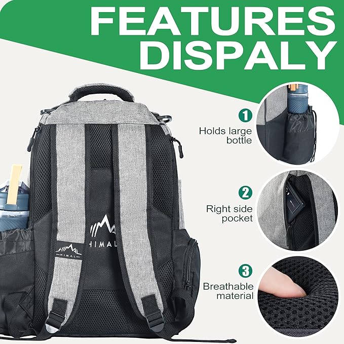 HIMAL HIMAL Disc Golf Bag Holds 22+ Discs, Durable Disc Golf Backpack with Large Capacity, and Multiple Storage Pockets