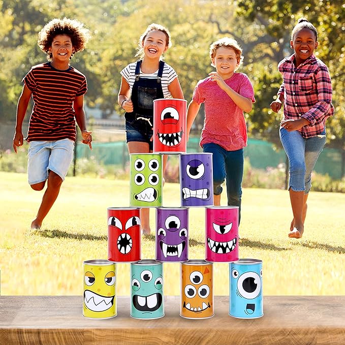 JOYIN 13 Pcs Carnival Bean Bag Toss, Knockdown Can Game Set, Holiday & Birthday - Image 7