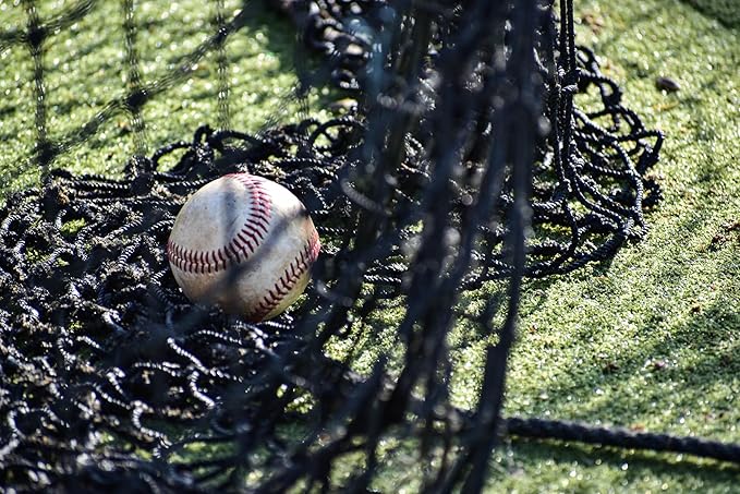 Baseball Softball Backstop Nets,Sports Net with 33ft Rope or Steel Hanging Kit, Nylon Nets Also for Basketball Soccer Lacrosse Hockey.