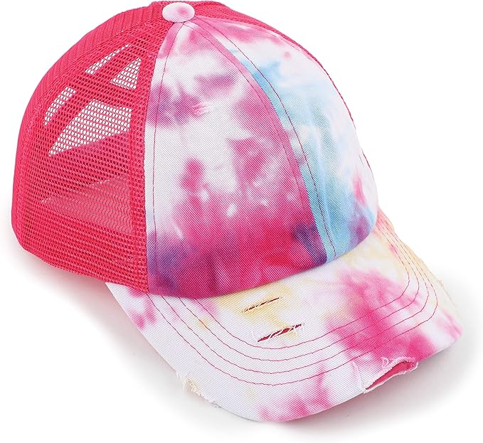 C.C Ponycap Messy High Bun Ponytail Adjustable Glitter Mesh Trucker Baseball Cap