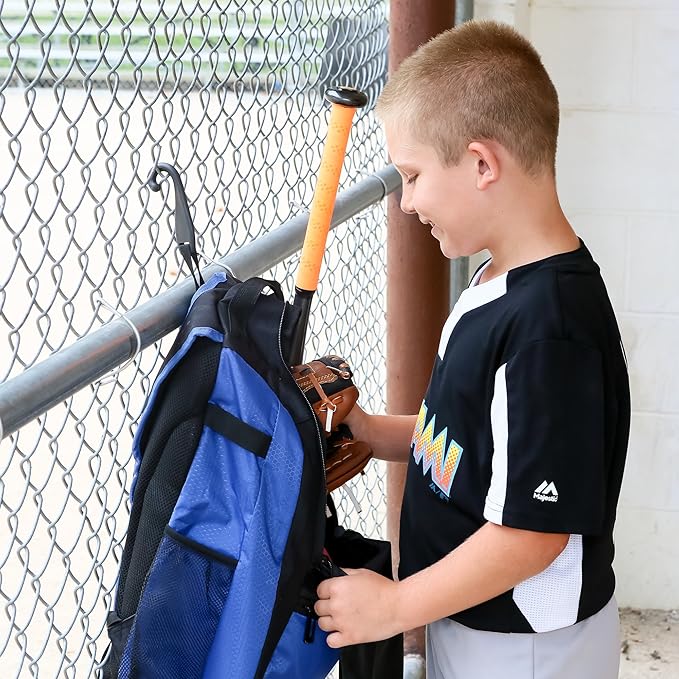 Athletico Youth Baseball Bag - Bat Backpack for Baseball, T-Ball & Softball Equipment & Gear | Holds Bat, Helmet, Glove | Fence Hook