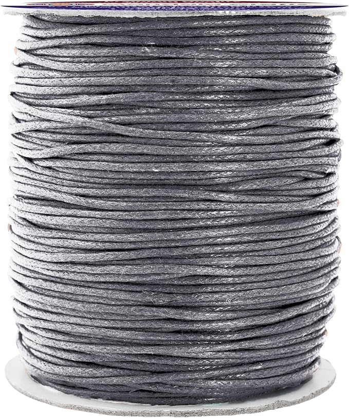 Mandala Crafts 1.5mm 109 Yards Traffic Gray Cotton Waxed Cord by MandalaCrafts