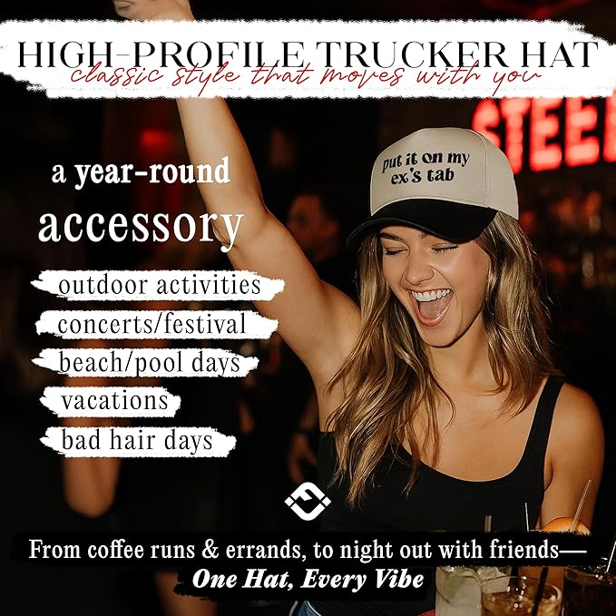 Funky Junque Trucker Hat Women Men 2-Tone Baseball Cap – Vintage Western Style Embroidered Snapback, Premium Cotton Blend