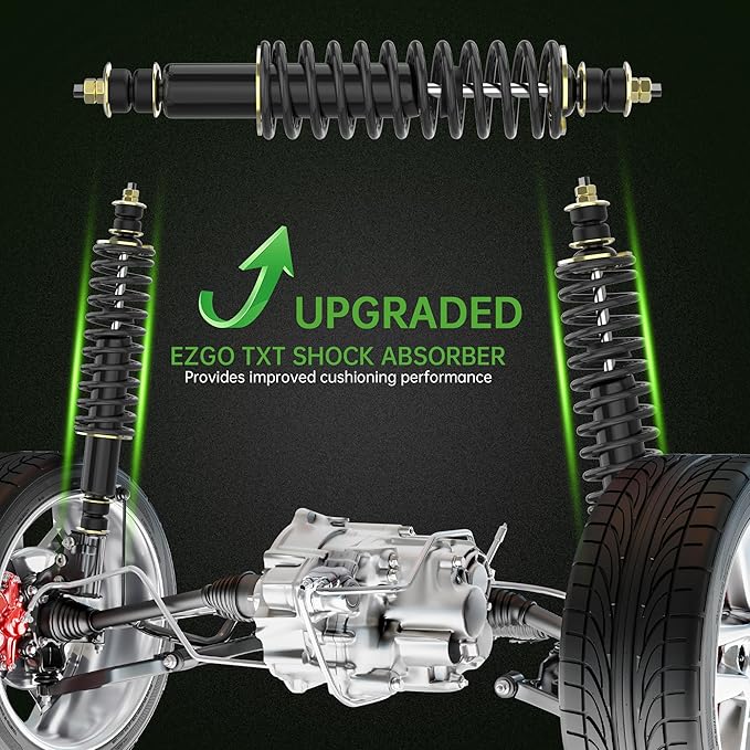 10L0L Heavy Duty Coil Springs Golf Cart Front/Rear Shock Absorber Kit for EZGO TXT, Medalist 1994-up Gas or Electric, OEM# 70928-G01 70630-G01 76418-G01 70248-G01 70324-G01 76419-G01 (Black)