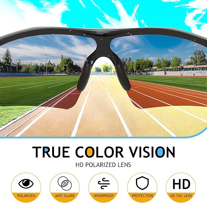 FEISEDY Kids Teens Baseball Polarized Sunglasses Sports TR90 Frame Boys Girls Cycling B2454