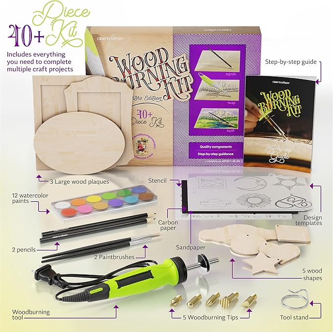 Craft Culture Beginners Wood Burning Kit - Image 2