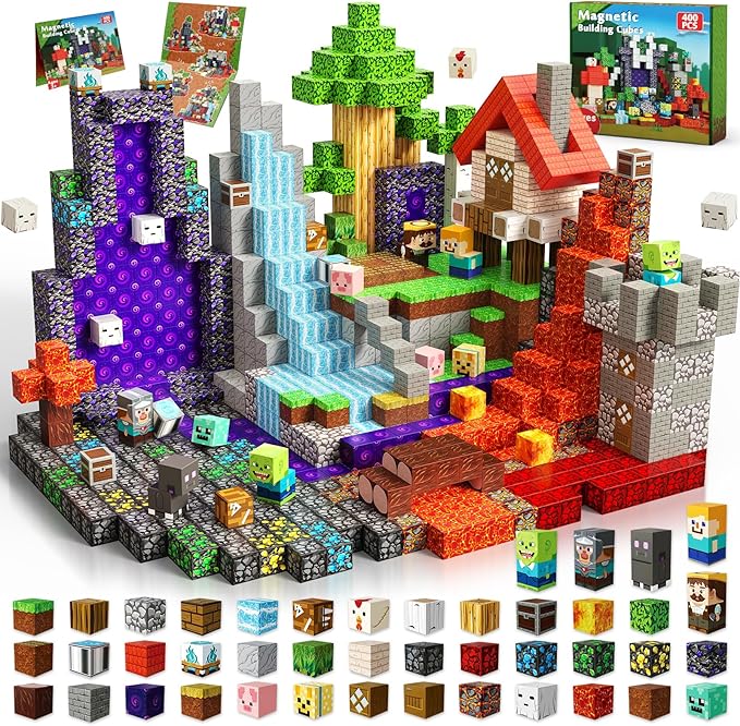 400 PCS Magnetic Blocks by BuildYourWorldwithUs